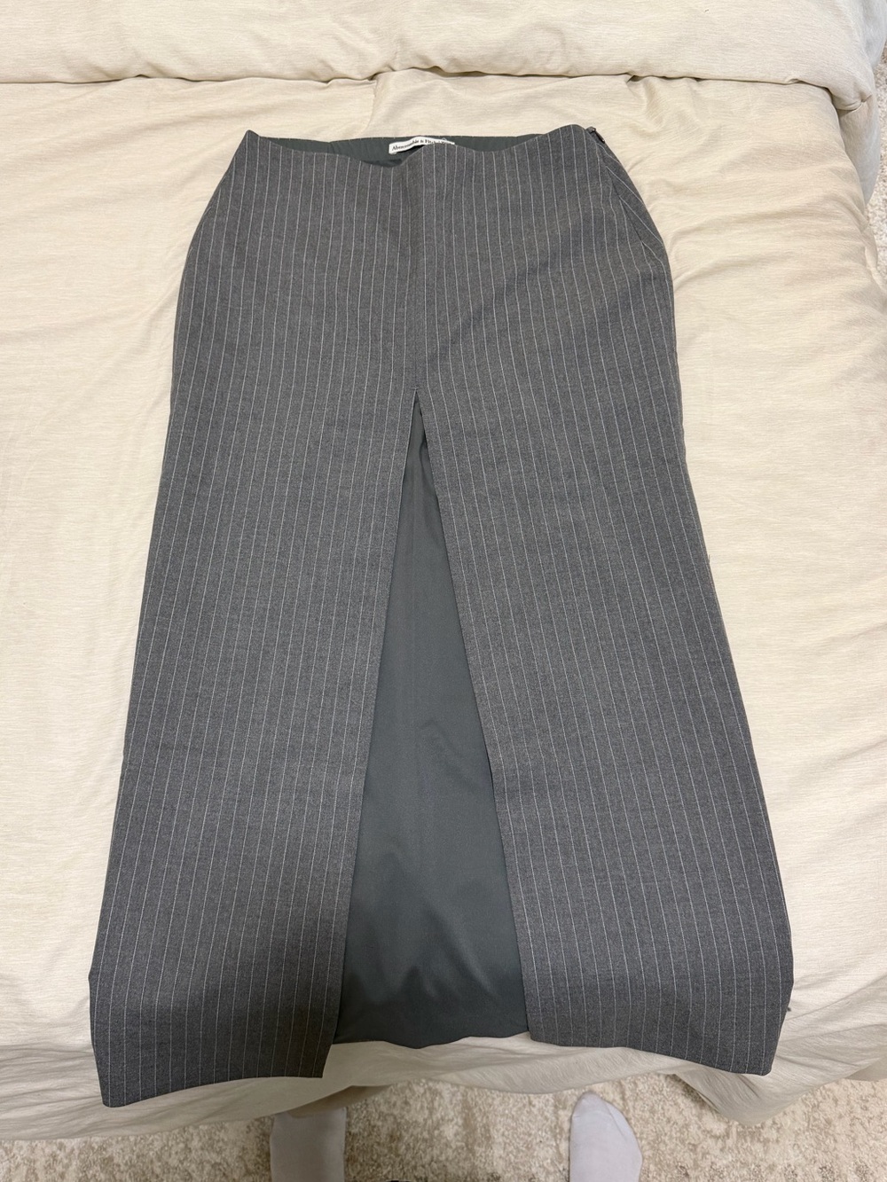 Abercrombie & Fitch Gray Pinstripe Dress Skirt